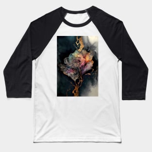 Dried Rose - Abstract Alcohol Ink Resin Art Baseball T-Shirt